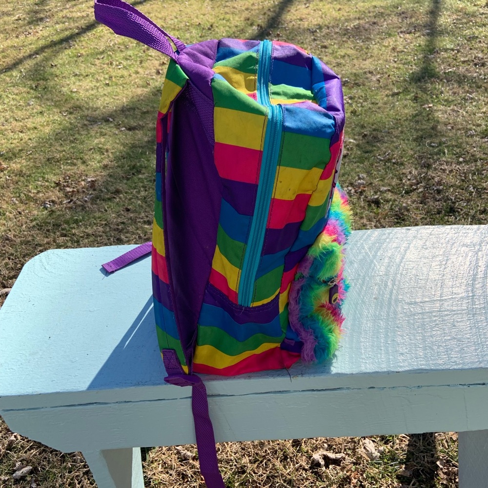 Emojination Unicorn Rainbow Poop Backpack Furry Gem